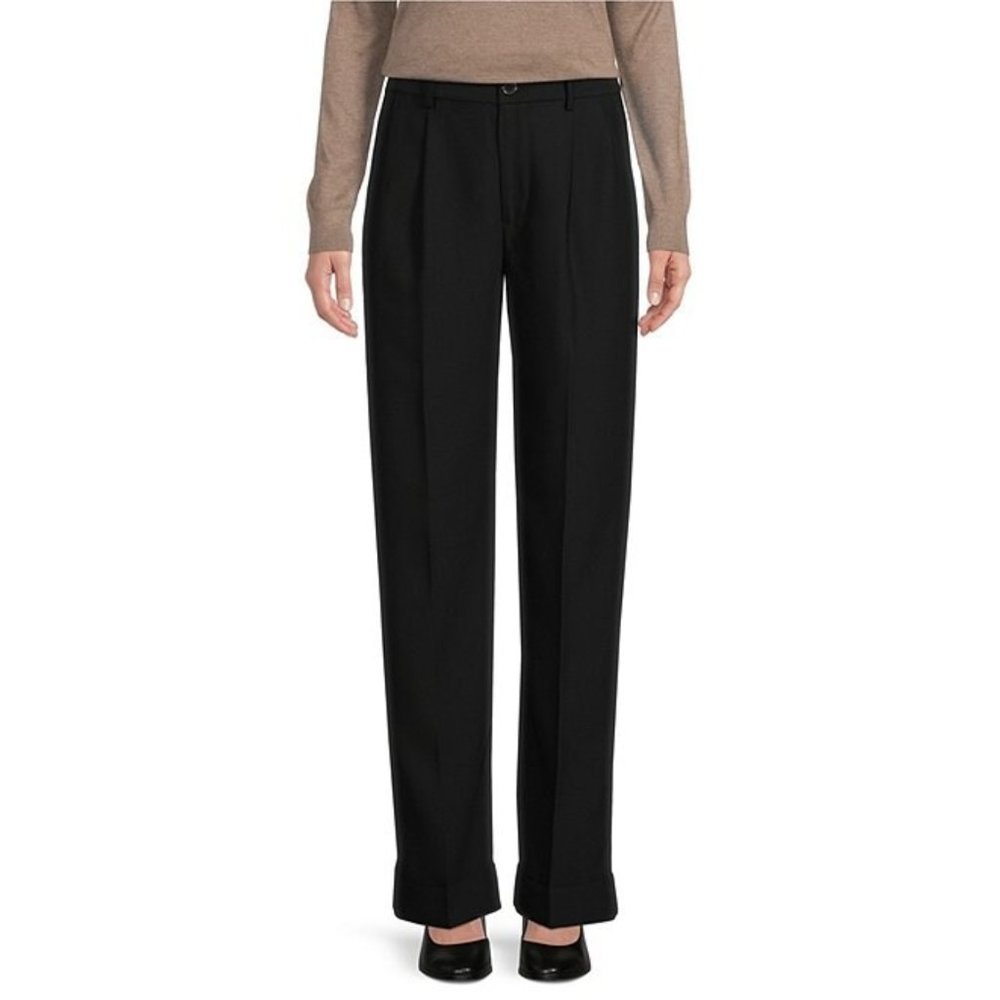 NWT Lauren Ralph Lauren Pleated High Rise Crepe Cuffed Straight Leg Pants